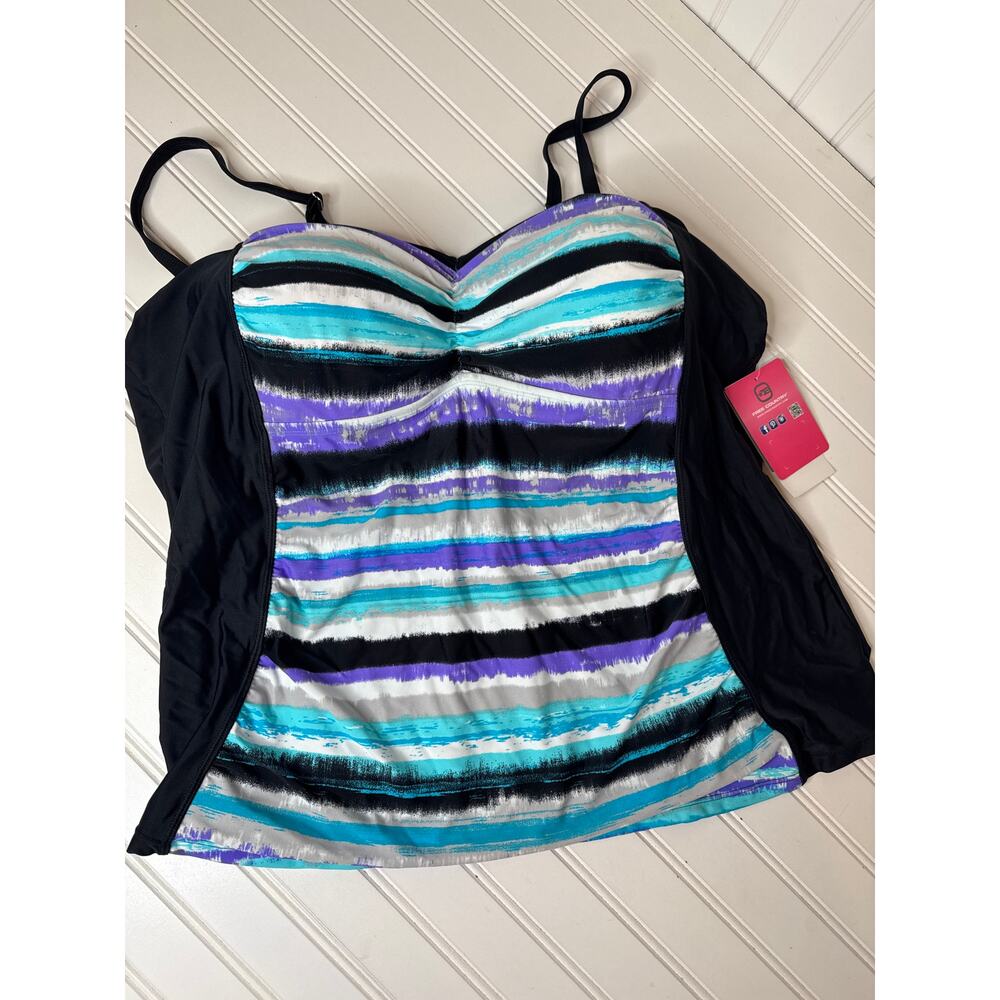 NWT Free Country Tie Dye Bandeau & Coco Reef Bikini Bottom Swim Bundle Plus 3X - Picture 2 of 9